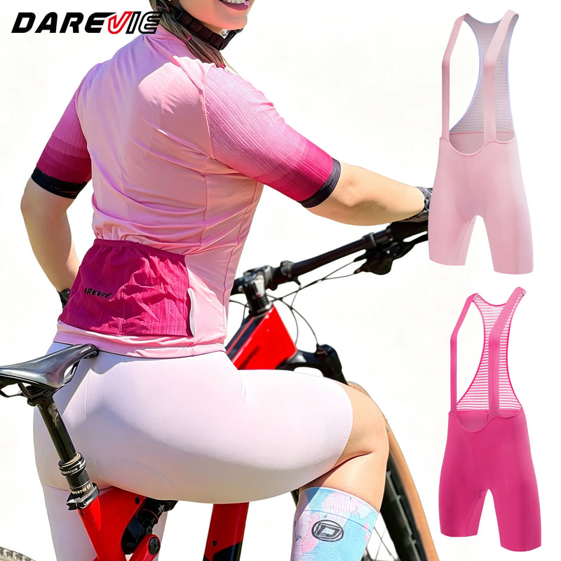 ខោខ្លីជិះកង់ DAREVIE គ្មានថ្នេរ 2.0 90kg/m³ 30KPa បន្ទះអេប៉ុង សម្លៀកបំពាក់ជិះកង់សម្រាប់ស្ត្រី ខោខ្លីសម្រាប់ហាត់ប្រាណប្រឆាំងនឹងការរអិល