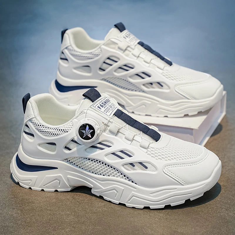 Men's mesh casual sneakers four seasons breathable light soft-sole anti-slip comfort outdoor walking speed sports running shoes