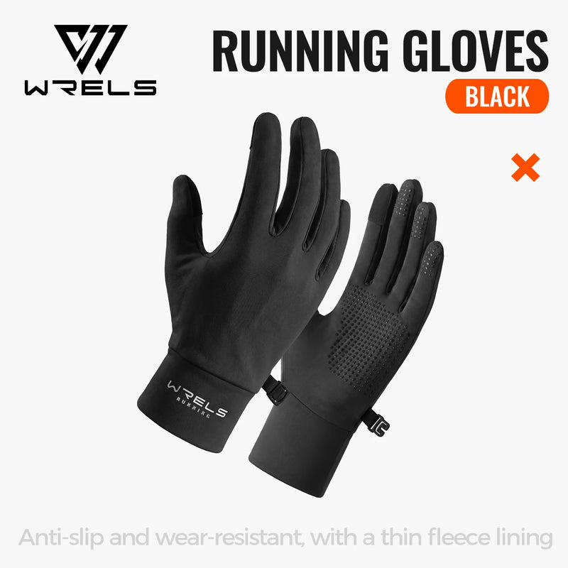 WRELS Driving Gloves Thermal Anti‑Slip Glove Liners Touch Screen Running Hiking Cycling Winter Men Women Outdoor Sports Glove