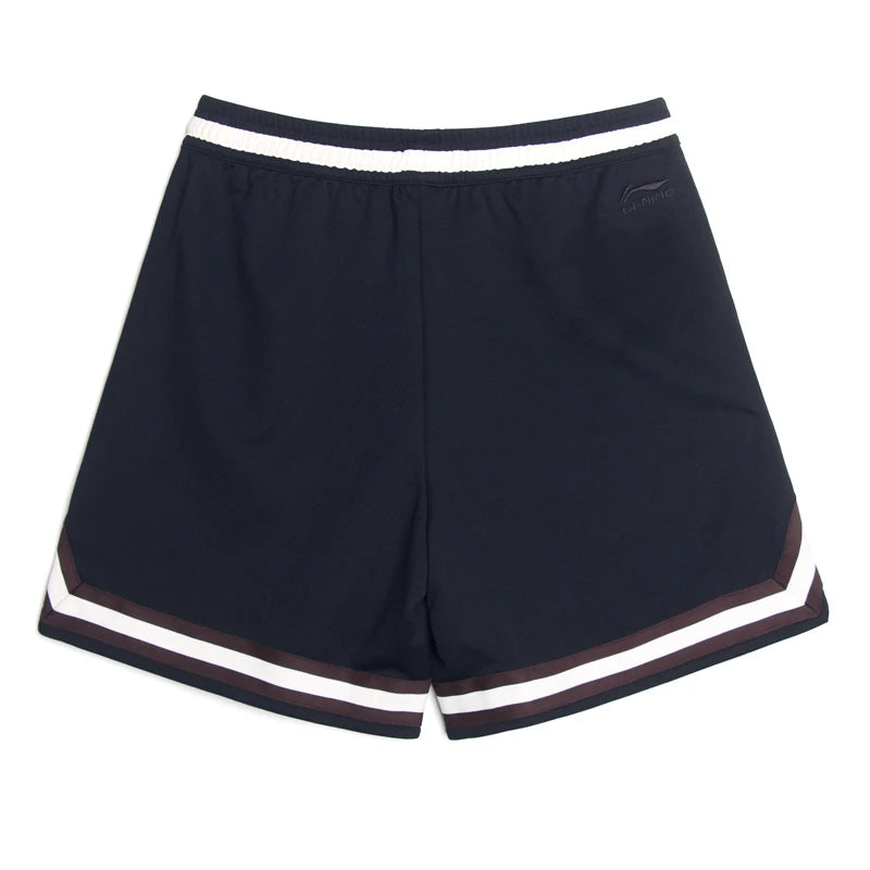 ខោខ្លីបាល់បោះបុរស Li-Ning ទំហំធម្មតា 100% Polyester ខោចង្កេះអាចលៃតម្រូវបាន LiNing Sports AKSV941