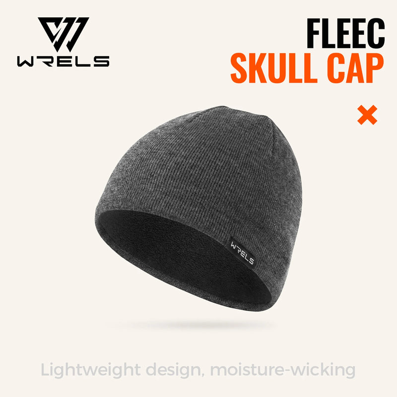 WRELS Running Beanie Windproof Warm Hat Fleece Lined Stretch Elastic Anti Cold Skiing Winter Outdoor Men Women Thermal Skull Cap