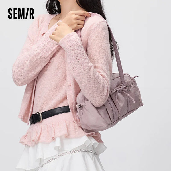 កាបូបស្ពាយស្ត្រី Semir រាងស៊ីឡាំងទម្ងន់ស្រាល រចនាបថបូលក្លៀក កាបូបស្ពាយប្រចាំថ្ងៃបែបទីក្រុង ងាយស្រួលដាក់តាមខ្លួន ឆ្នាំ២០២៦