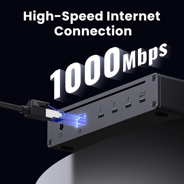 UGREEN 8-in-1 Docking Station 8K30Hz Thunderbolt 4 40Gbps Dock USB3.2 Gen2 10Gbps ជាមួយ EU Adapter សម្រាប់ MacBook Laptops PC USB HUB