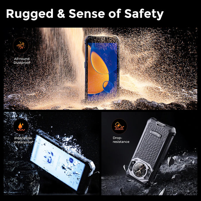 Fossibot F101Pro Rugged Smartphone 15GB+128GB Android 13 IP68 Waterproof Mobile Phone 10600mAh NFC Cell Phone Global Version