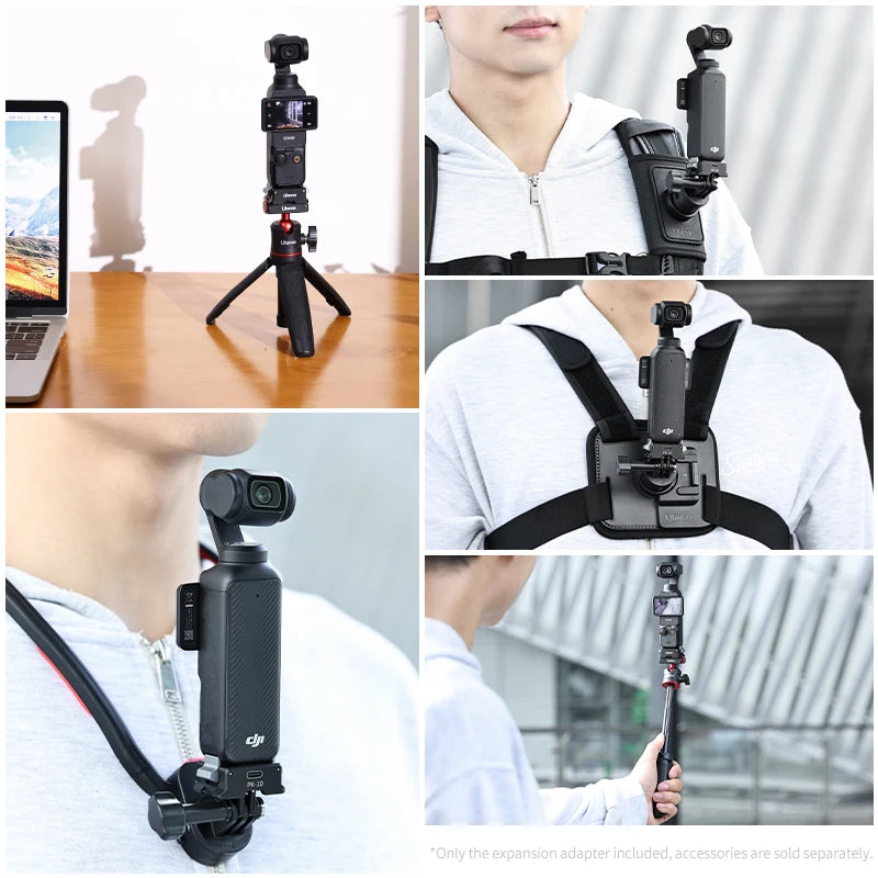 អាដាប់ទ័រពង្រីក Ulanzi PK-10 Pocket 3 សម្រាប់ DJI Osmo Pocket 3 ជាមួយរន្ធ 1/4 អ៊ីញសម្រាប់ថតវីដេអូប្លុកជើងកាមេរ៉ា