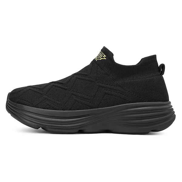 Men Extra Wide Toe Box Slip on Knit Sneakers Stretch Breathable Casual Walking Shoes Roomy Fit for Swollen Feet Edema Bunions