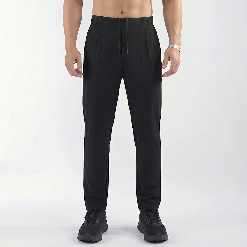SBWL Men's Solid-Color Outdoor Sports Stretch Pants High-Quality Running Hiking Casual Wear Comfortable Fit Trousers
