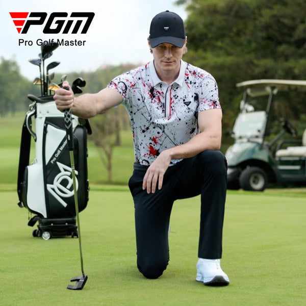 Men Golf Short Sleeved T-shirt for Spring Summer Quick Drying Breathable Top Polo Shirt YF874