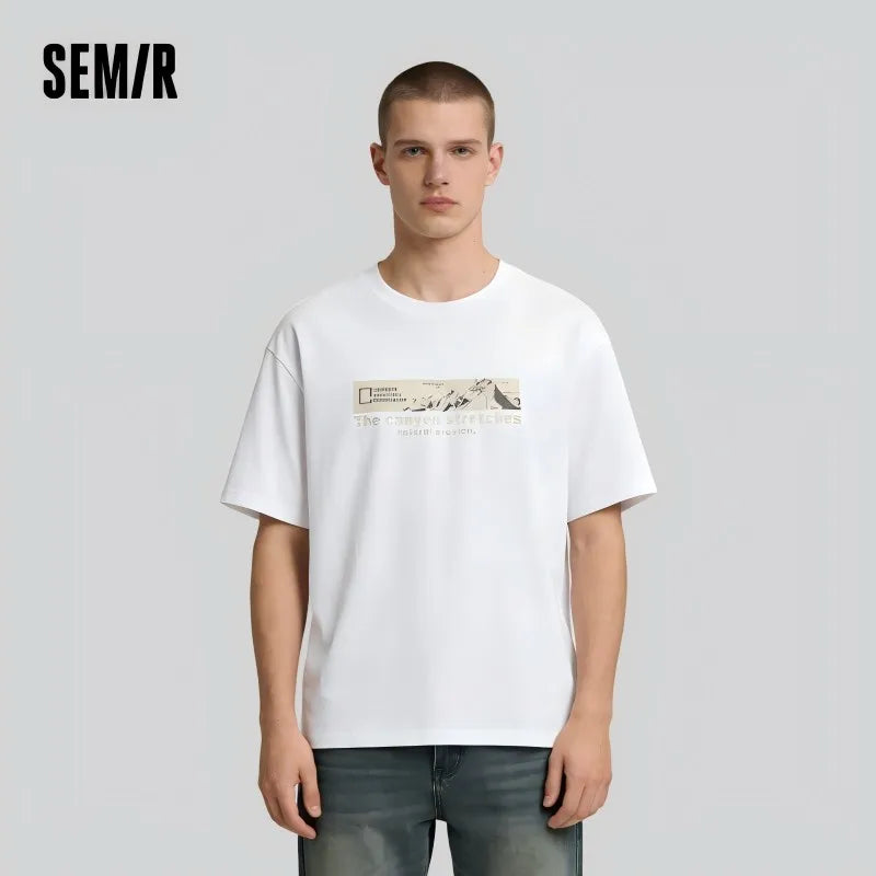 Semir Mens Tshirt 2026 Outdoor Printed Knitted Trendy Versatile Casual Style Soft Daily Wear