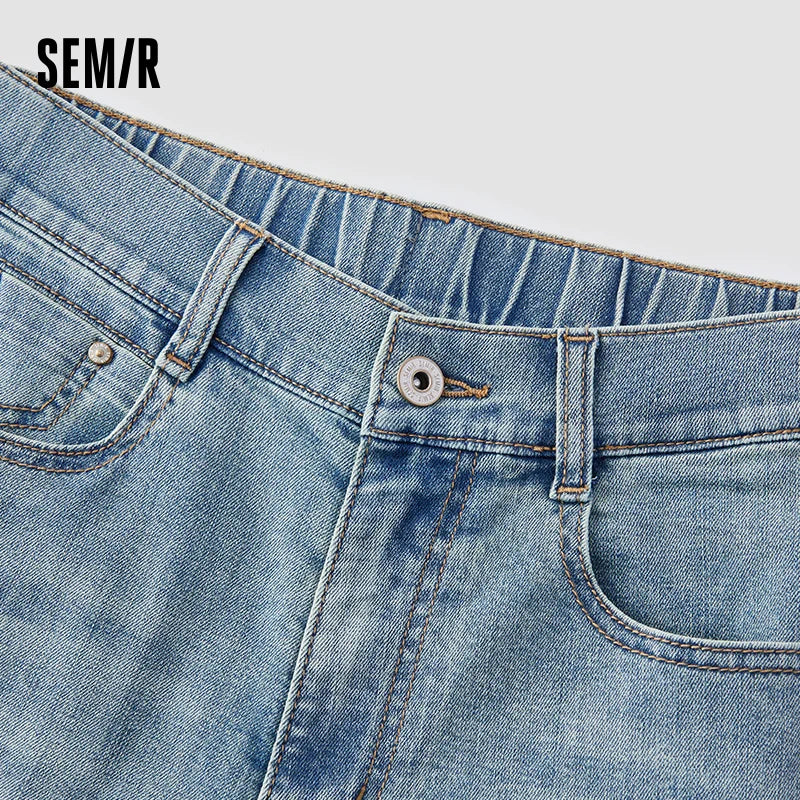 Semir Women Jeans Elastic 2026 Waist Retro Straight Urban Casual Everyday Style Soft Comfortable Daily Wear Trendy Versatile