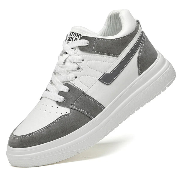 Spring Autumn Mens Fashion Genuine Leather Casual Sneakers Men High Top Skateboarding Shoes Comfortable Dropshipping