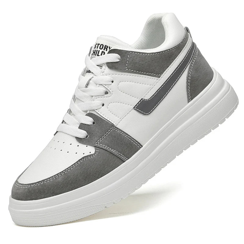 Spring Autumn Mens Fashion Genuine Leather Casual Sneakers Men High Top Skateboarding Shoes Comfortable Dropshipping