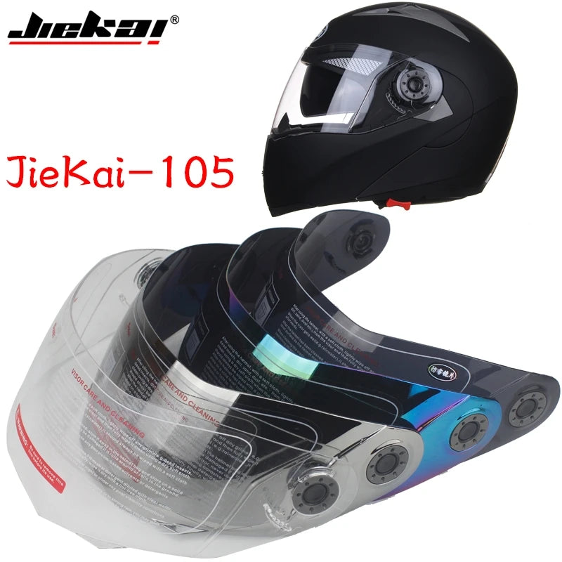 JIEKAI-105 Model Full Face Motorcycle Helmet Visor Flip Motorcycle Helmet Shield 4 Colors, Special Link Lens!