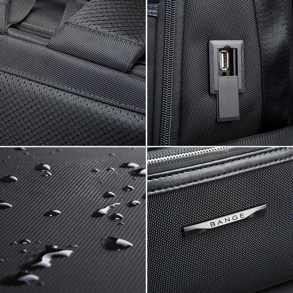 BANGE Anti-Theft 15.6 inch Laptop Backpack for Men School Bags Waterproof Business Travelling Backpacks with USB Charger Port