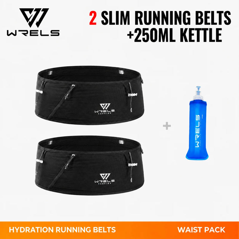 WRELS Sports Waist Pack Breathable Slim Running Belt Adjustable Workout Outdoor Hiking Men Women Anti-Slip Fitness Storage Pack
