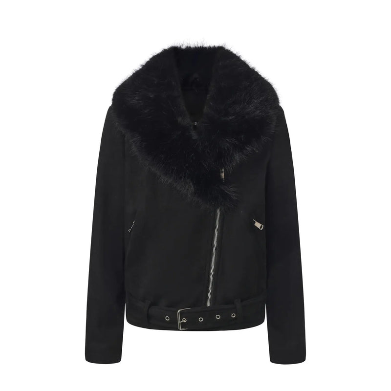 New Fall/winter Women's Loose-fitting, Warm Jackets; Short Coats with Detachable Fur Collars;Available in Black,Gray,Brown,Pink.