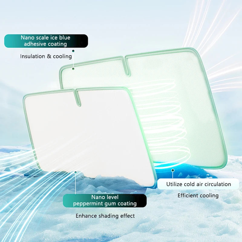 SEAMETAL Summer Car Front Window Sunshade Double Sided Coating Sun Shade Windshield Folding Auto UV Protector Car Accessories