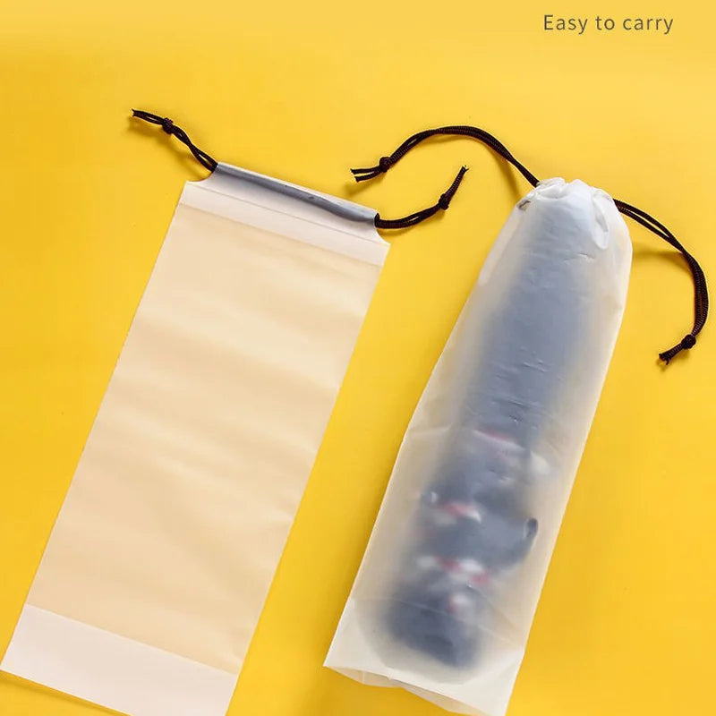 5/10/20pcsUmbrella Storage Bag with Drawstring Closure, Semi-Transparent Durable Plastic Travel Organizer , Umbrella storage bag