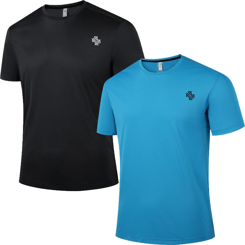 2pcs Quick Drying Men's Running T-shirt Fitness Sports T Shirt Gym Training Tees Breathable Jogging Casual Sportswear Unisex Top