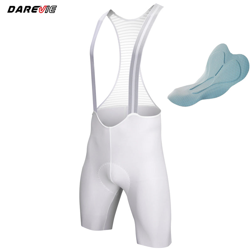 ឈុតជិះកង់ DAREVIE សម្រាប់បុរស 90kg/m³ បន្ទះការពារការប៉ះទង្គិច 3D ស្ងួតរហ័ស ពណ៌ស សម្រាប់បុរស ស្រាល ទន់ ជិះកង់ Maillot PRO