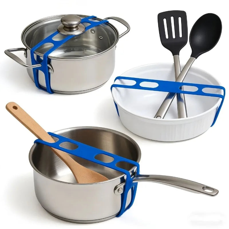 1pc Silicone Binding Straps, Reusable Can Lid Straps, Suitable for Various Lids, Kitchen Organization Accessories, Straps.
