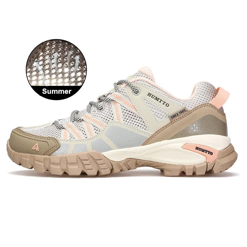 HUMTTO Leather Winter Hiking Boots for Women Outdoor Waterproof Woman Treeking Shoes Climbing Mountain Hunting Walking Sneakers