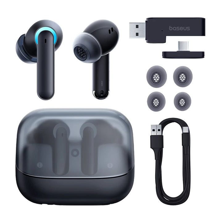 Baseus AeQur G10 Wireless Earphone 25ms Low Latency Gaming Earphones Bluetooth 5.3 Dual-Connection Headphone 25H Playtime Earbud Cluster Black CHINA