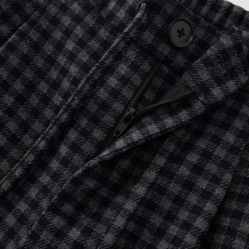 Semir Women Pants Wool Look Fabric Plaid Pattern Wide Leg HighWaist Fit Retro Style 2026 Winter Comfort Fit Everyday Style