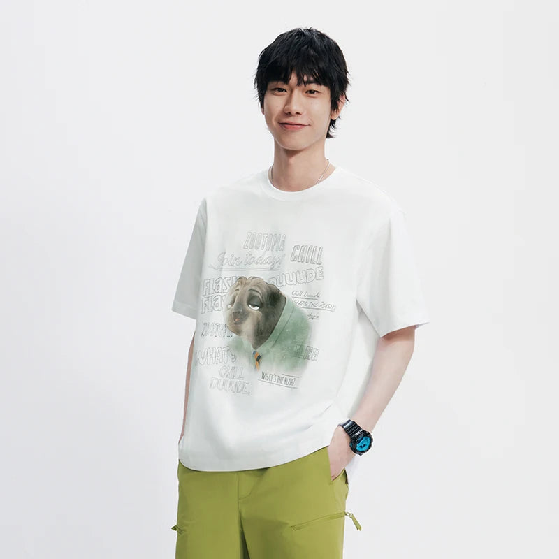 Semir Men Tshirt Cool Feeling Short Sleeve Antibacterial Retro Cartoon Print Loose Knit Summer Casual Style 2026 Top