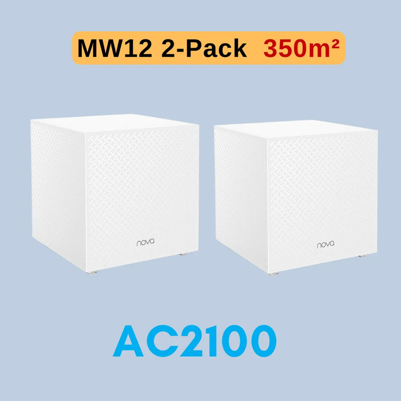 រ៉ោតទ័រវ៉ាយហ្វាយ Tenda Mesh 2100Mbps MW12 Gigabit Dual Band Wireless Roteador AC2100 2.4&5GHz Network Mesh Range Extender គ្របដណ្តប់ 500m²