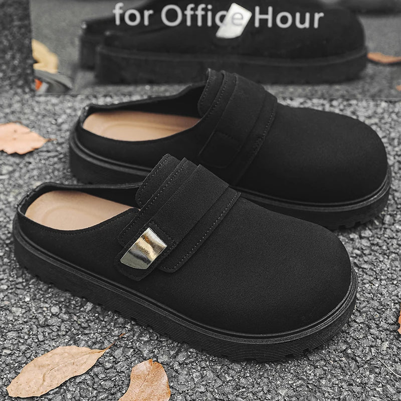 Men's casual Mule slippers summer breathable lightweight soft sole outdoor walking shoes slip on slides comfort fashion slippers