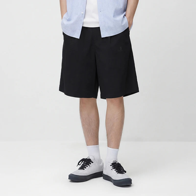 Semir Men Pants Casual Twill Micro Wrinkle Relaxed Drape Neat Fashion Shorts 2026 Summer Minimalist Daily Wear Top