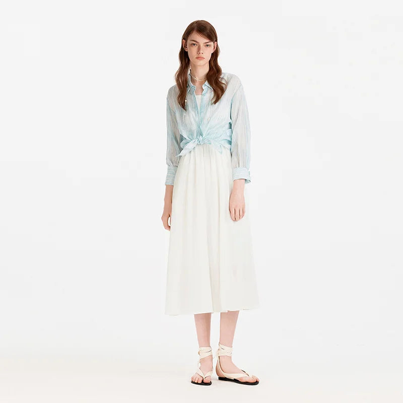 Semir Women Dress U Neck Slip Lapel 2026 Summer Commute Minimalist Two Piece Set Elegant Office Daily Soft Top