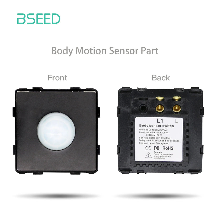 BSEED Wall Light Switch 1/2/3Gang 1/2Way Wall Electrical Outlet USB Type-C Charge Port Function Plastic Frame DIY Combination