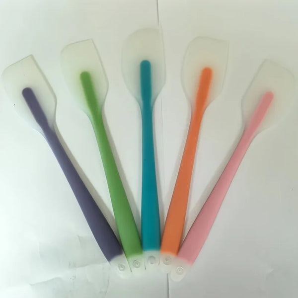 1pc Translucent Handle Silicone Scraper Butter Cream Mixing Shovel Knife Cake Baking Spatula Tool, random color