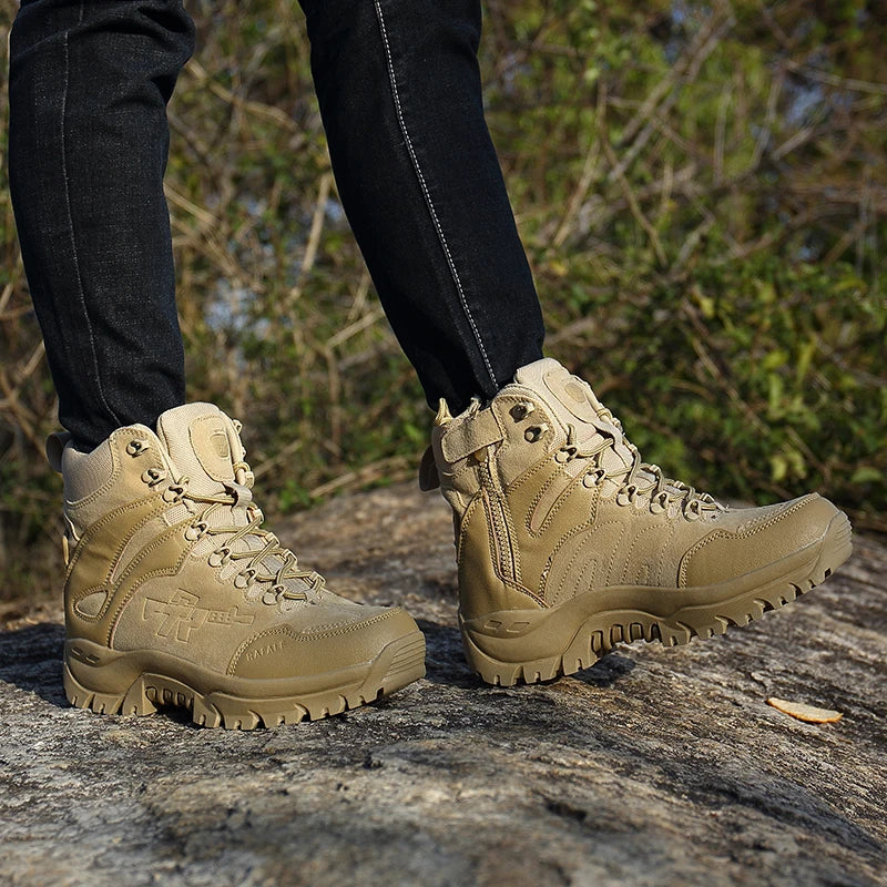 Men's outdoor combat boots four seasons breathable light anti slip hiking jungle professional protective tactics training boots