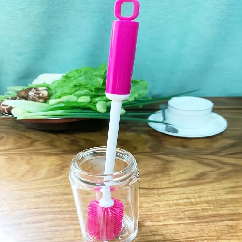 1pc Long Handle Cleaning Brush, Non-Slip Grip for Narrow Bottles, Durable Plastic Brush for Hard-to-Reach Areas, Bottle Cleaner