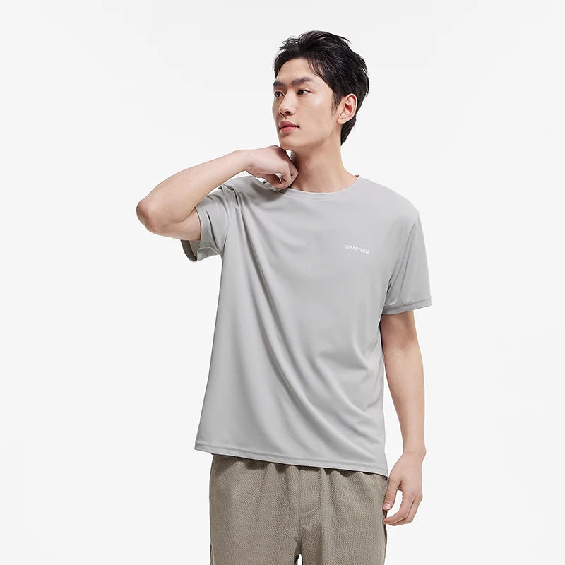 Semir Men Tshirt Moisture Wicking Sport Letter Print Crew Neck Antibacterial Knit 2026 Summer Soft Comfy Sport Top