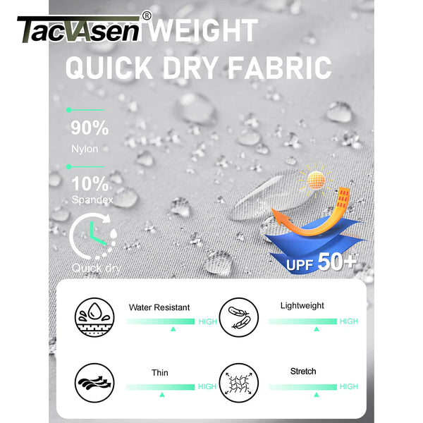 TACVASEN UPF 50+ Hiking Cargo Shorts with 7 Pockets Men 9" Quick Dry Lightweight Nylon Shorts Outdoor Work Shorts Fishing Casual