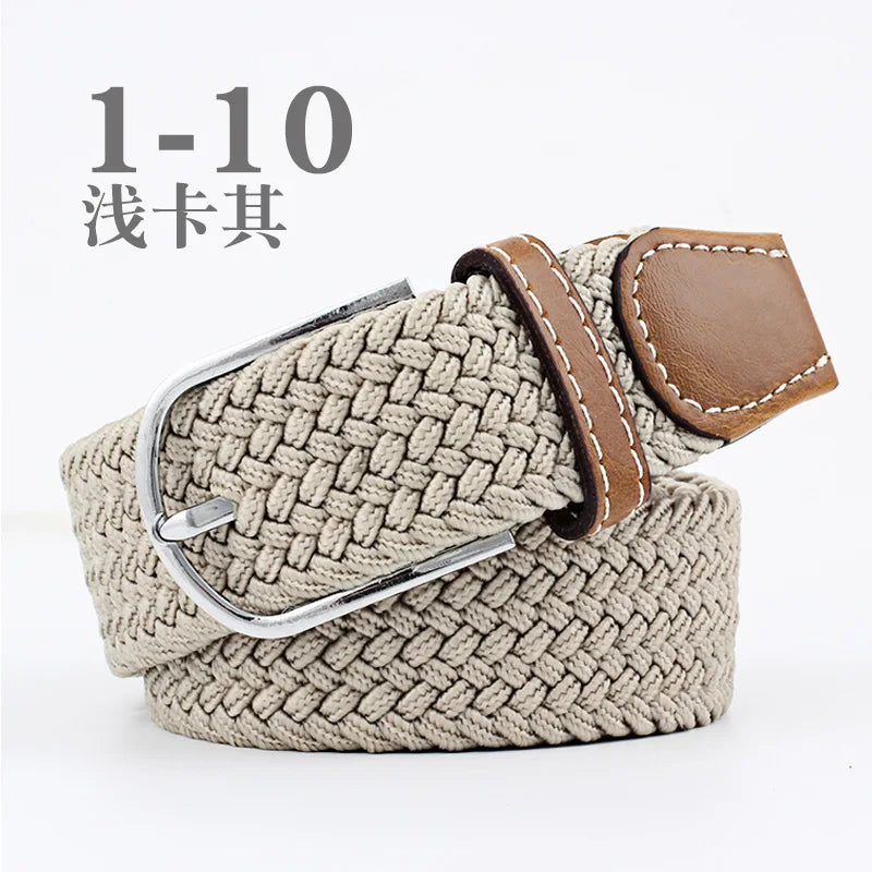 105cm Stretch Woven Belt, Unisex Canvas Belts Fashion Casual Student Belt Women Cinturon Male Waistband.