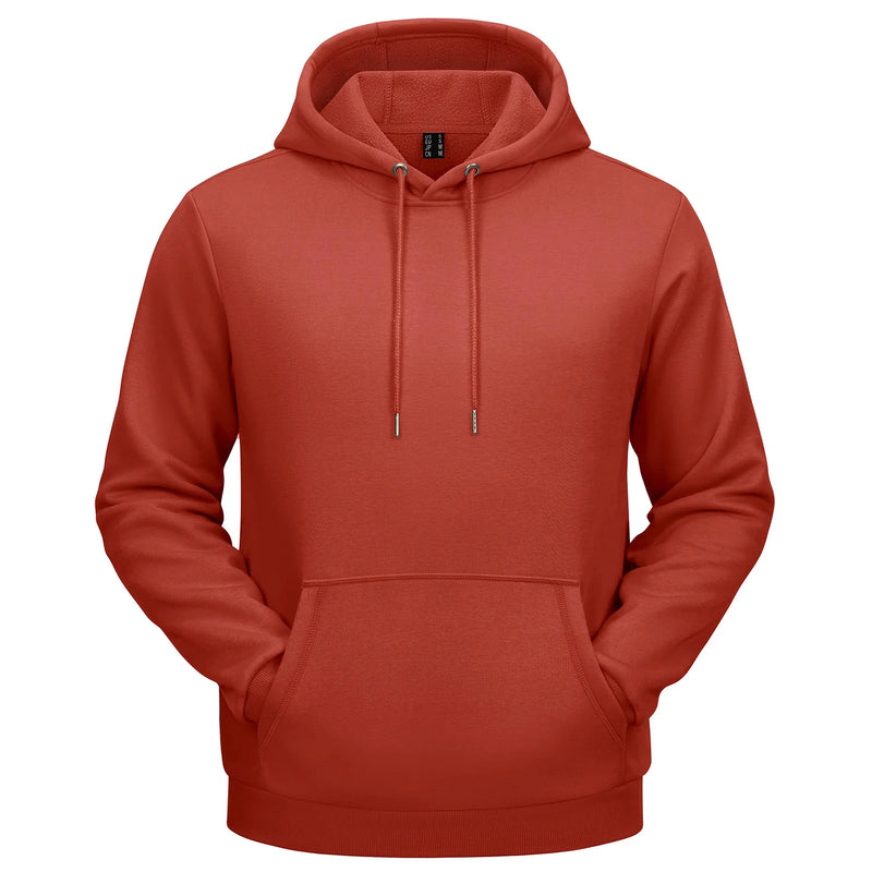 TACVASEN Autumn Winter Fleece Hoodies Mens Thermal Warm Hooded Sweatshirts Pockets Casual Hoodies Pullover Tops Male