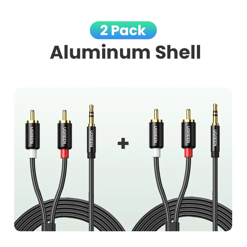 UGREEN RCA Cable HiFi Stereo 2RCA to 3.5mm Audio Cable AUX RCA Jack 3.5 Y Splitter for Amplifiers Audio Home Theater Cable RCA