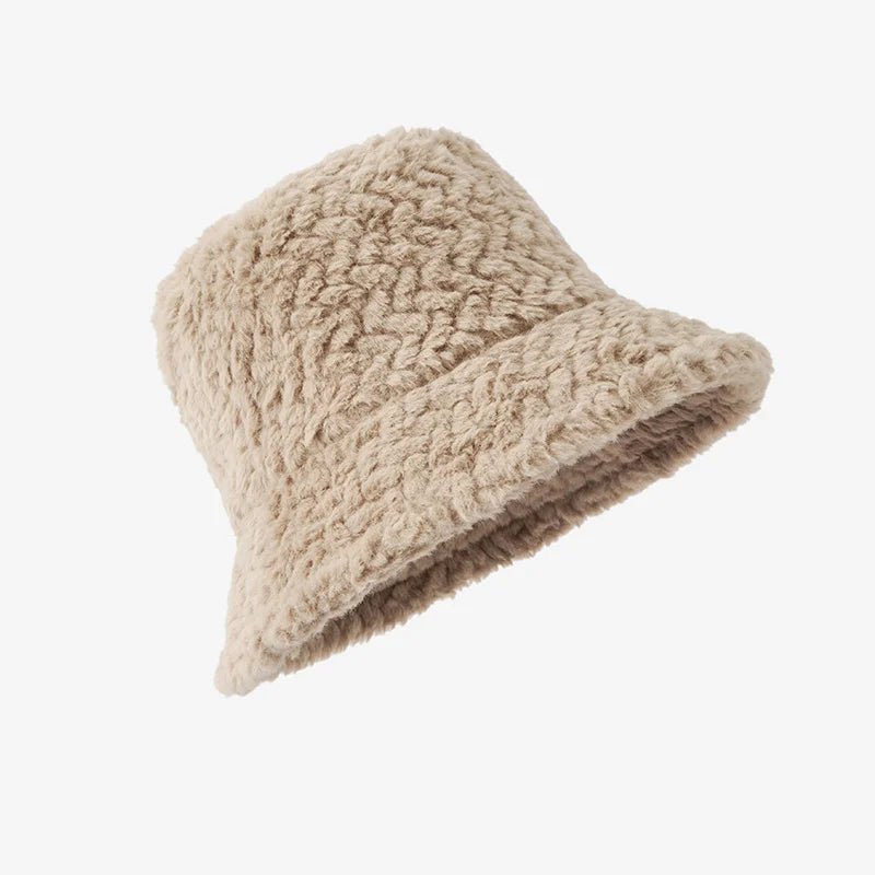 Semir Warm Hat Fuzzy Bucket Women Autumn Winter 2025 Beanie Soft Cozy Plush Lightweight Stylish FaceSlim
