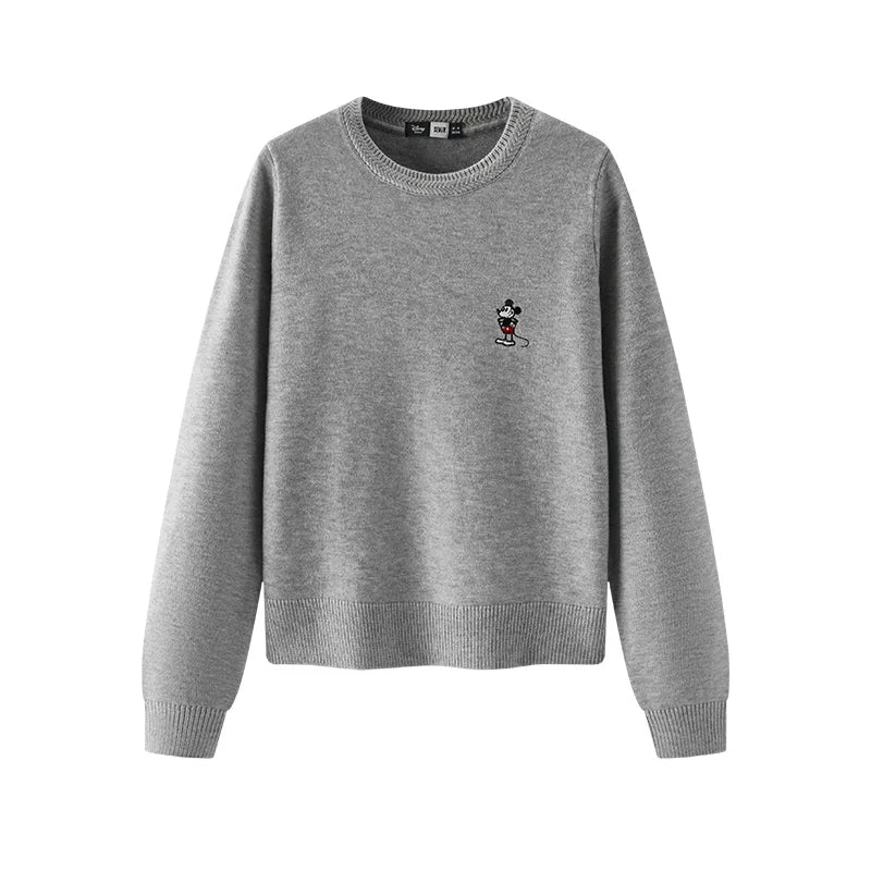 Semir Elegant Sweater Women Spring Jacquard Crew Neck Embroidered Gentle Style Casual Versatile Fashion Daily Wear Top