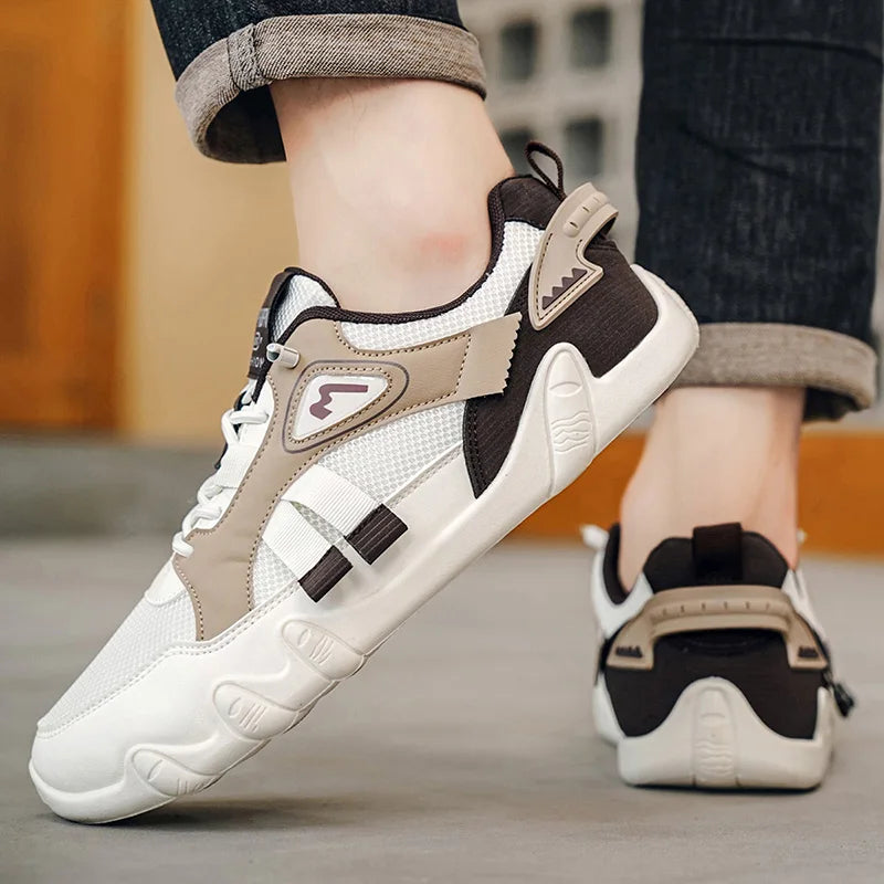 Men's flat casual shoes four seasons fashion soft-sole anti-slip comfort outdoor walking breathable light running sports shoes