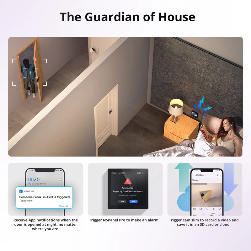 SONOFF SNZB-04PR1 Zigbee3.0 Door Window Sensor Tamper Alert Local Smart Scene Control Work with Alexa Google Home via Zigbee Hub