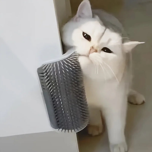 Corner Cat Scratcher, Wall-Mounted Grooming Brush - Itchy Scratching Board - Toy Deshedding Massage Comb,Scratching Tool