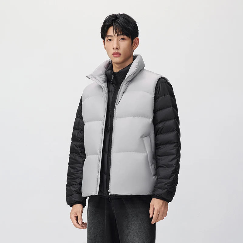 Semir Men Down Vest Solid Color Puffer Windproof Water Repellent 90 Percent Down Fill 2026 New Winter Daily Wear