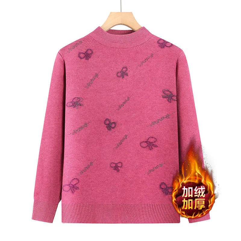 Pulls Femmes New Sweaters & Jumpers Hot Velvet Autumn Winter Woman Clothing Fleece Warm Knitwear Long Sleeve Tops Female M-3XL