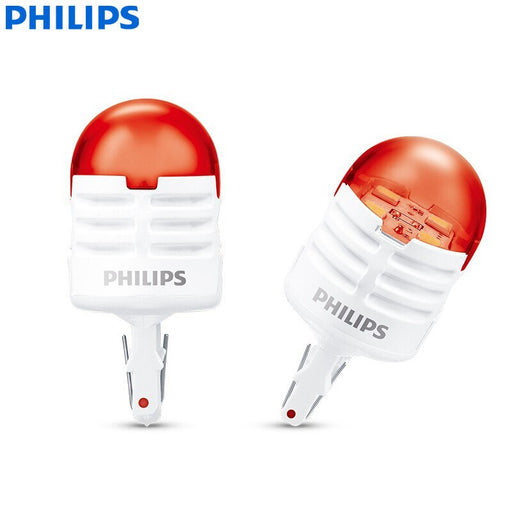 Philips Ultinon Pro3000 LED T20 W21/5W 580 7443 12V Red Turn Signal Lamps Car Stop &amp; Tail Light Reverse Bulbs 11066U30RB2, Pair